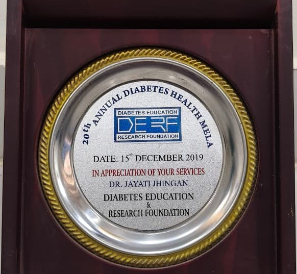 20th Annual Diabetes Health Mela Appreciation Award New Delhi